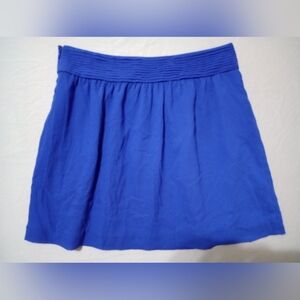 Ann Taylor Loft Sz 4P Blue Mini Skirt Whimsical Romantic Colorful Beachy Casual